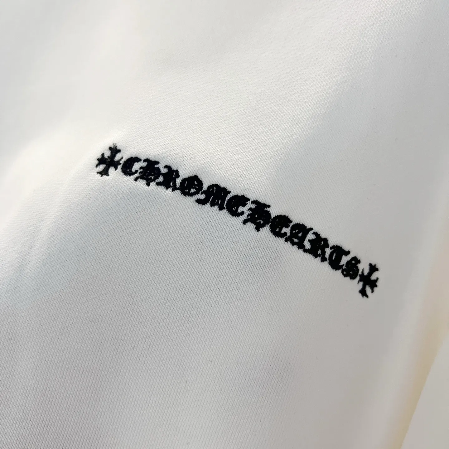 P220 chrome hearts/Chrome Hearts 420g pure cotton round neck sweatshirt Sanskrit embroidery🪡letter LOGO logo leather label✝️cross craftsmanship official synchronization 1:1 original mold opening fashion personality versatile trend pure original quality original washed fabric hang tag collar label washed wheat three complete standards Color: black. White. Size: XS-L